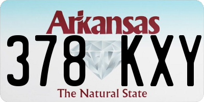AR license plate 378KXY