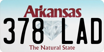 AR license plate 378LAD