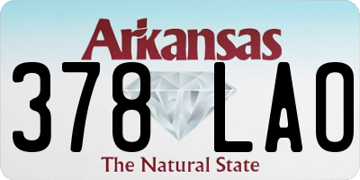 AR license plate 378LAO