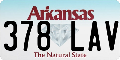 AR license plate 378LAV