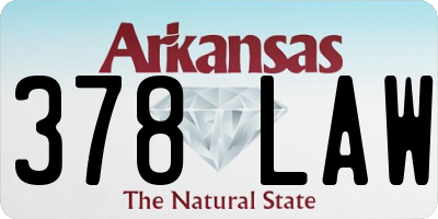 AR license plate 378LAW