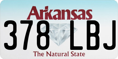 AR license plate 378LBJ