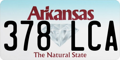 AR license plate 378LCA