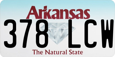 AR license plate 378LCW