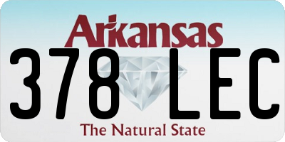 AR license plate 378LEC