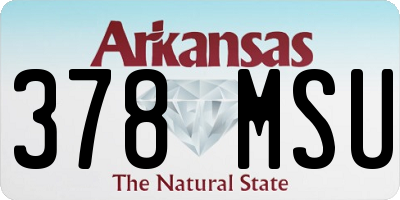 AR license plate 378MSU