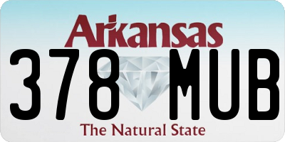 AR license plate 378MUB