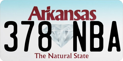 AR license plate 378NBA
