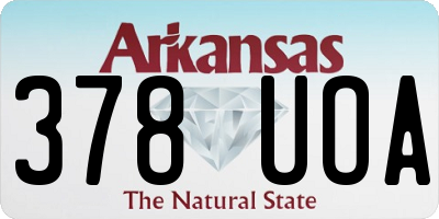 AR license plate 378UOA