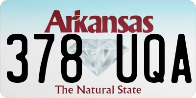 AR license plate 378UQA