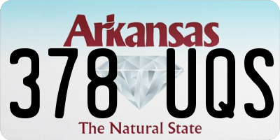 AR license plate 378UQS