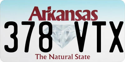 AR license plate 378VTX