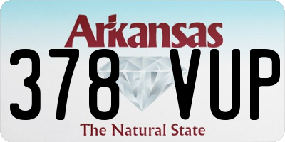 AR license plate 378VUP