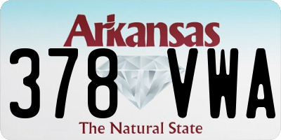 AR license plate 378VWA
