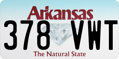 AR license plate 378VWT