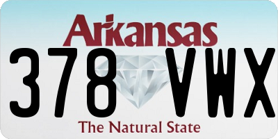AR license plate 378VWX