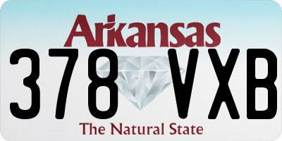 AR license plate 378VXB