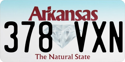AR license plate 378VXN