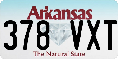 AR license plate 378VXT
