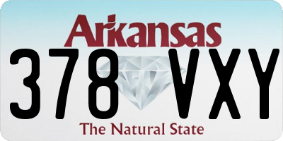 AR license plate 378VXY