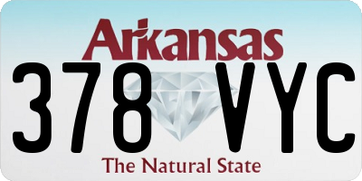 AR license plate 378VYC