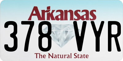 AR license plate 378VYR