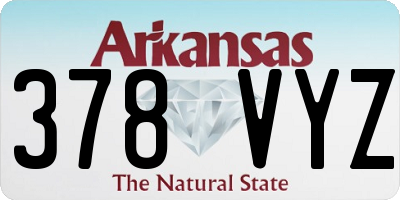 AR license plate 378VYZ