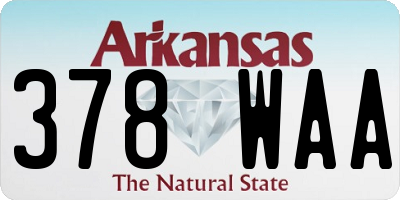 AR license plate 378WAA