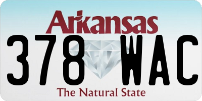 AR license plate 378WAC