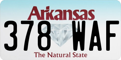 AR license plate 378WAF