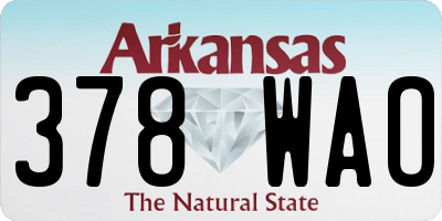 AR license plate 378WAO