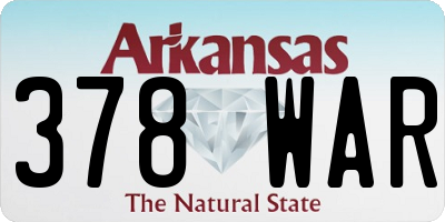 AR license plate 378WAR