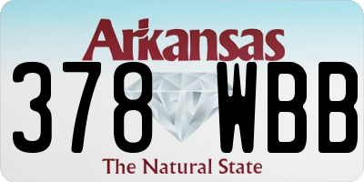 AR license plate 378WBB