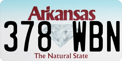 AR license plate 378WBN