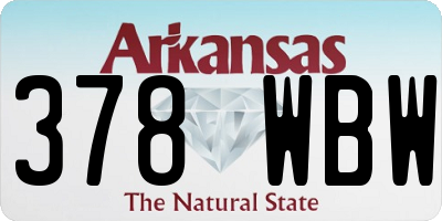 AR license plate 378WBW
