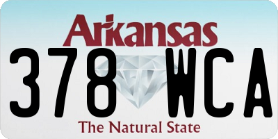 AR license plate 378WCA