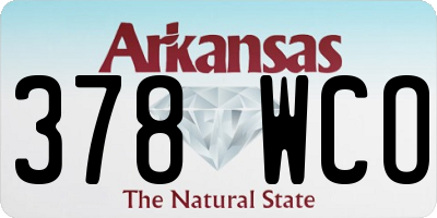 AR license plate 378WCO