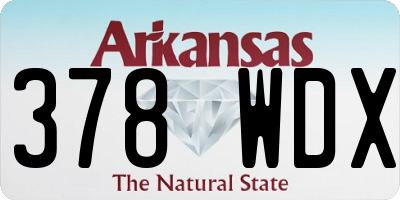 AR license plate 378WDX