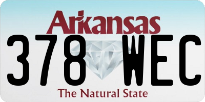 AR license plate 378WEC