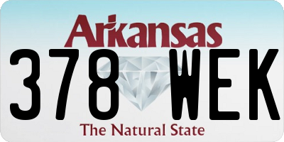 AR license plate 378WEK