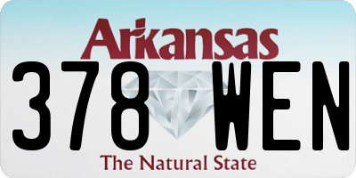 AR license plate 378WEN