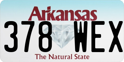 AR license plate 378WEX