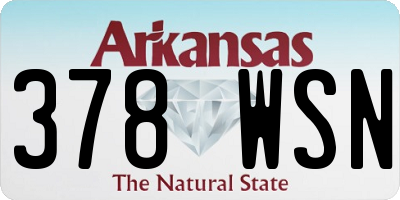AR license plate 378WSN