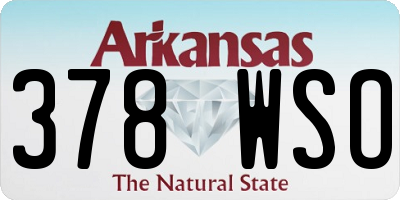 AR license plate 378WSO