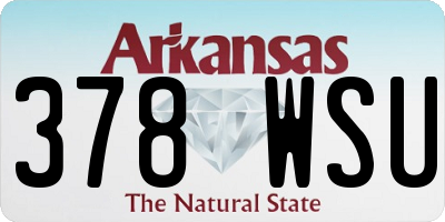 AR license plate 378WSU