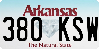 AR license plate 380KSW