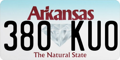 AR license plate 380KUO