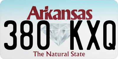 AR license plate 380KXQ