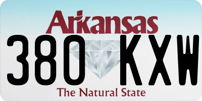 AR license plate 380KXW