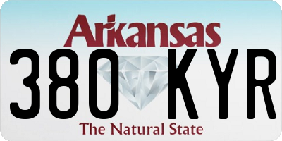 AR license plate 380KYR